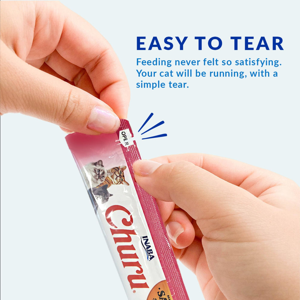 INABA Churu — Snack Cremoso Lickable sin Granos con Vitamina E y Taurina para Gato