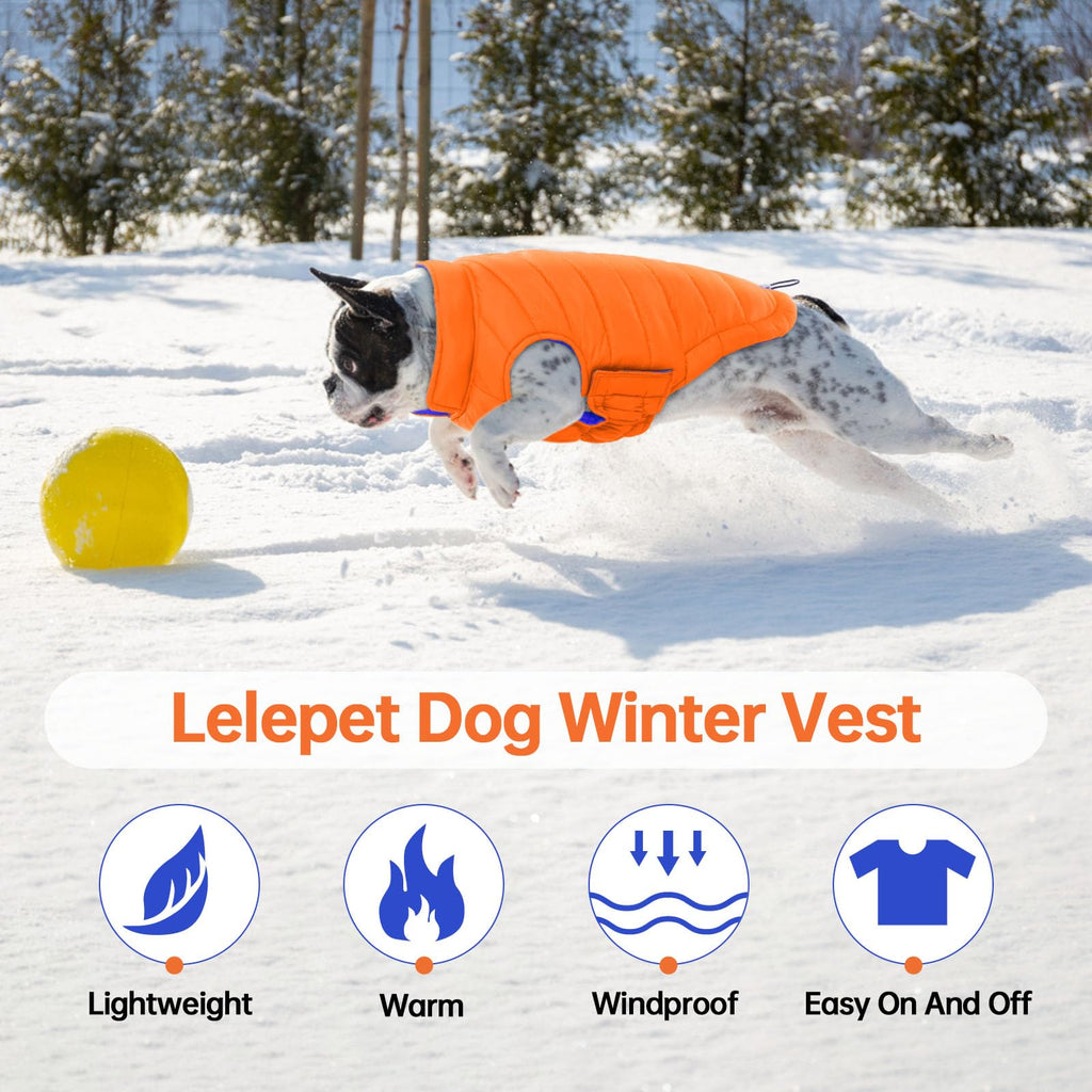 Lelepet — Chamarra Reversible Acolchada para Perro, Resistente al Viento y Agua, para Perros Pequeños