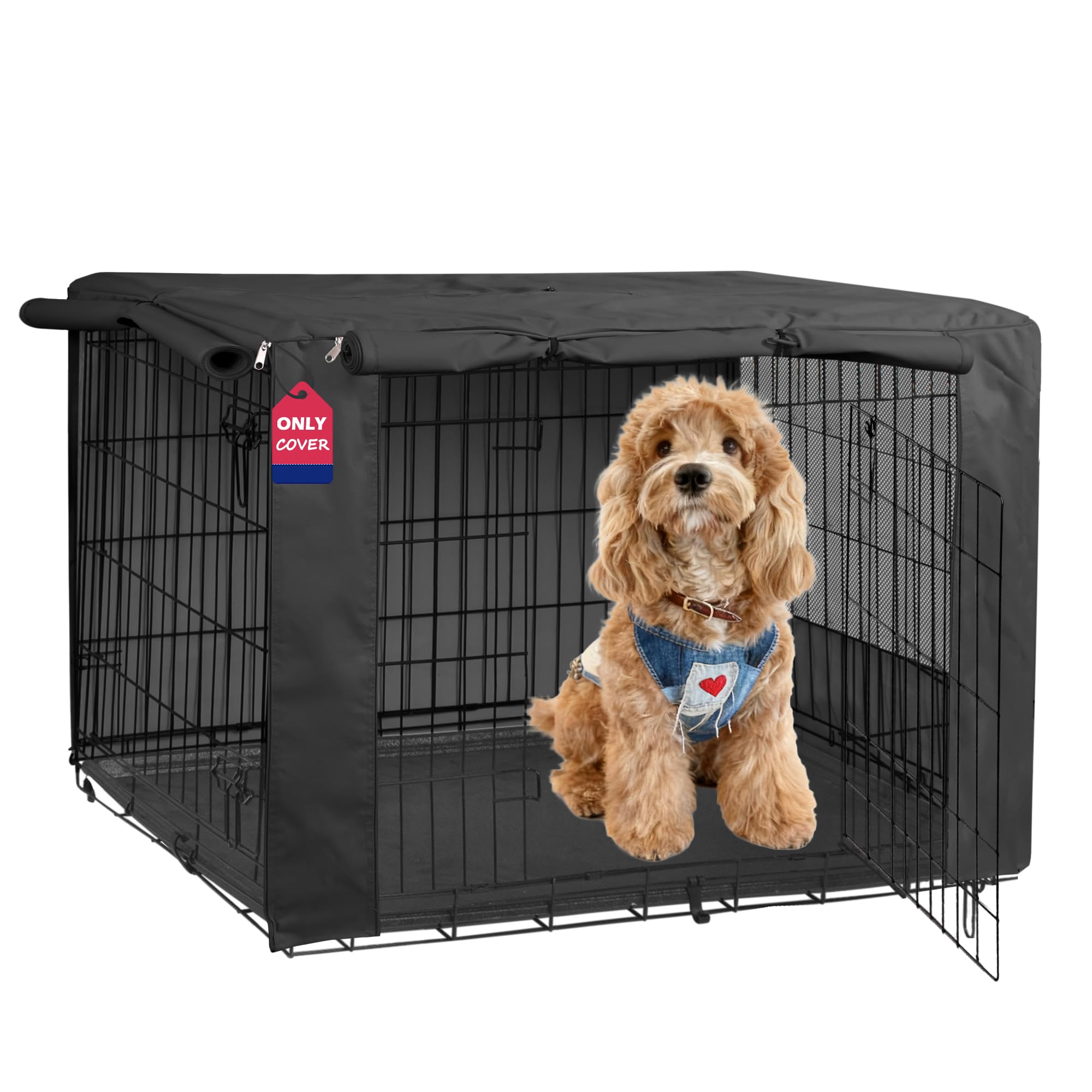 HiCaptain — Cubierta para Jaula de Perro en Poliéster 600D, Resistente al Viento y al Agua, para Uso Interior y Exterior