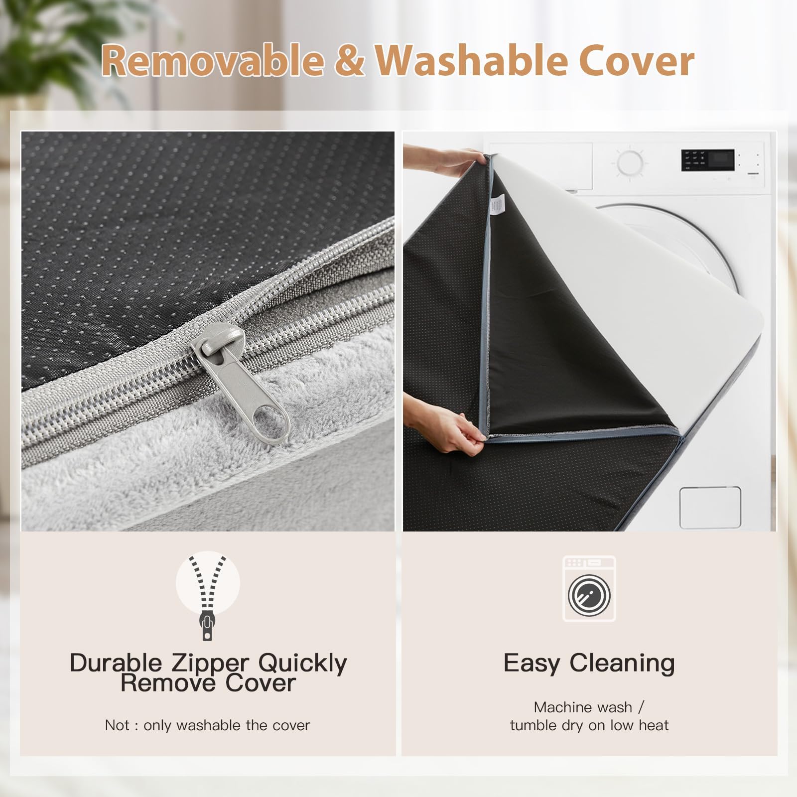 WNPETHOME — Cama Ortopédica Impermeable con Funda Lavable y Base Antideslizante para Perro
