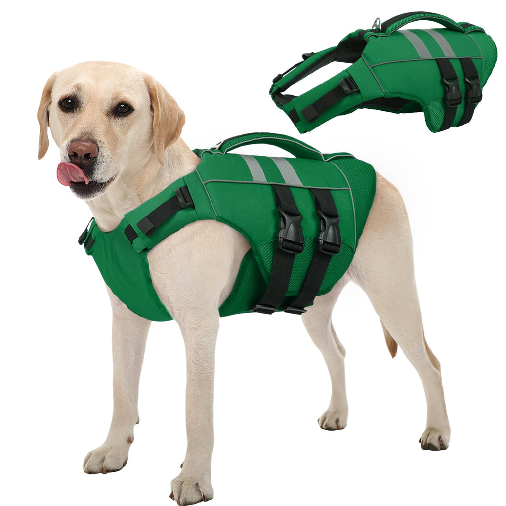 Kuoser — Chaleco Salvavidas Ajustable con Asa de Rescate y Reflectores para Perro