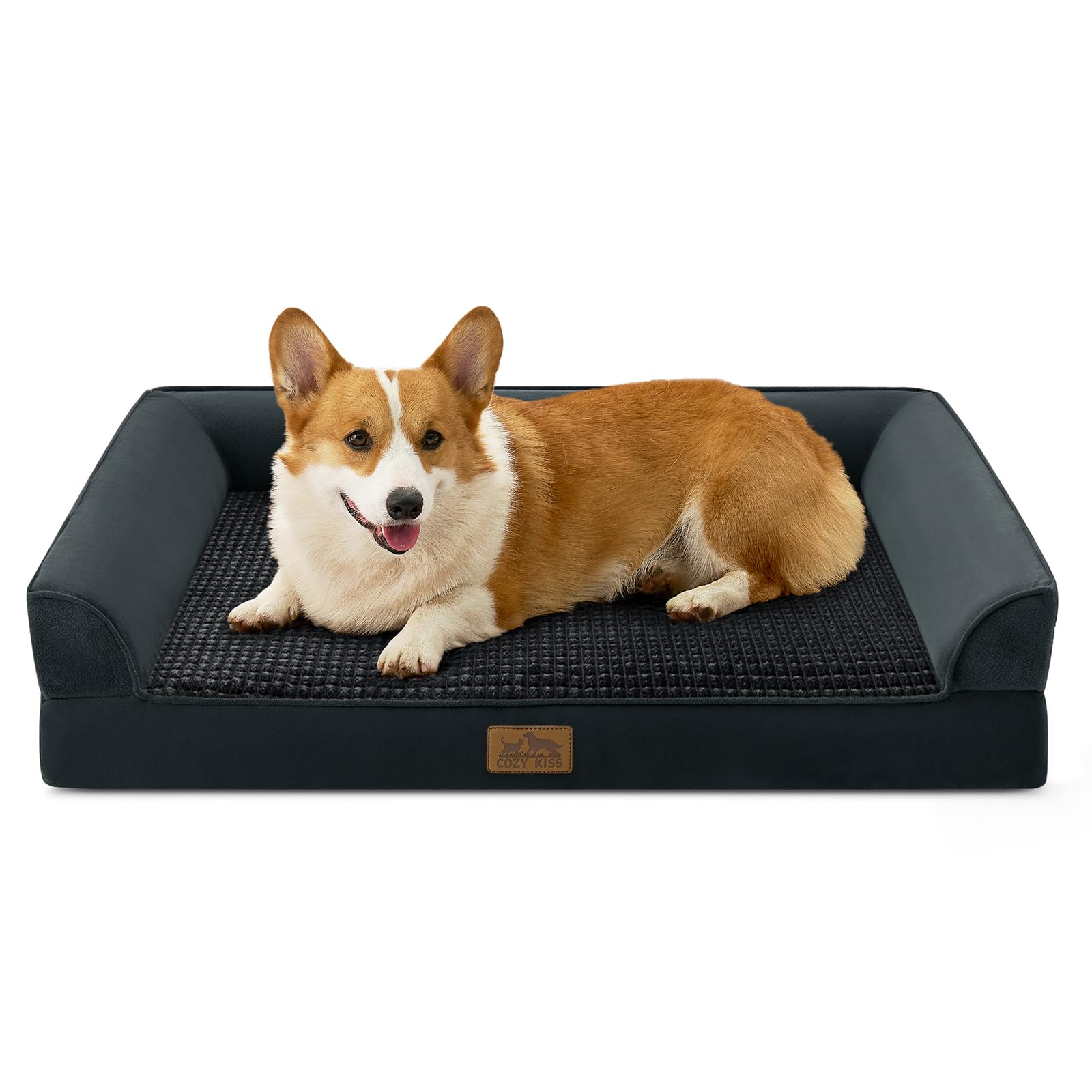 COZY KISS — Cama Ortopédica con Soporte en Espuma tipo Huevo y Bordes Acolchados en U para Perro
