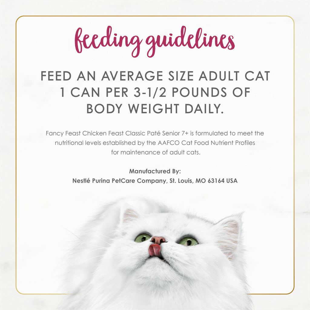 Purina Fancy Feast Paté Húmedo para Gatos Senior 7+ Años con Pollo Real — Paquete de 24 Latas de 85g