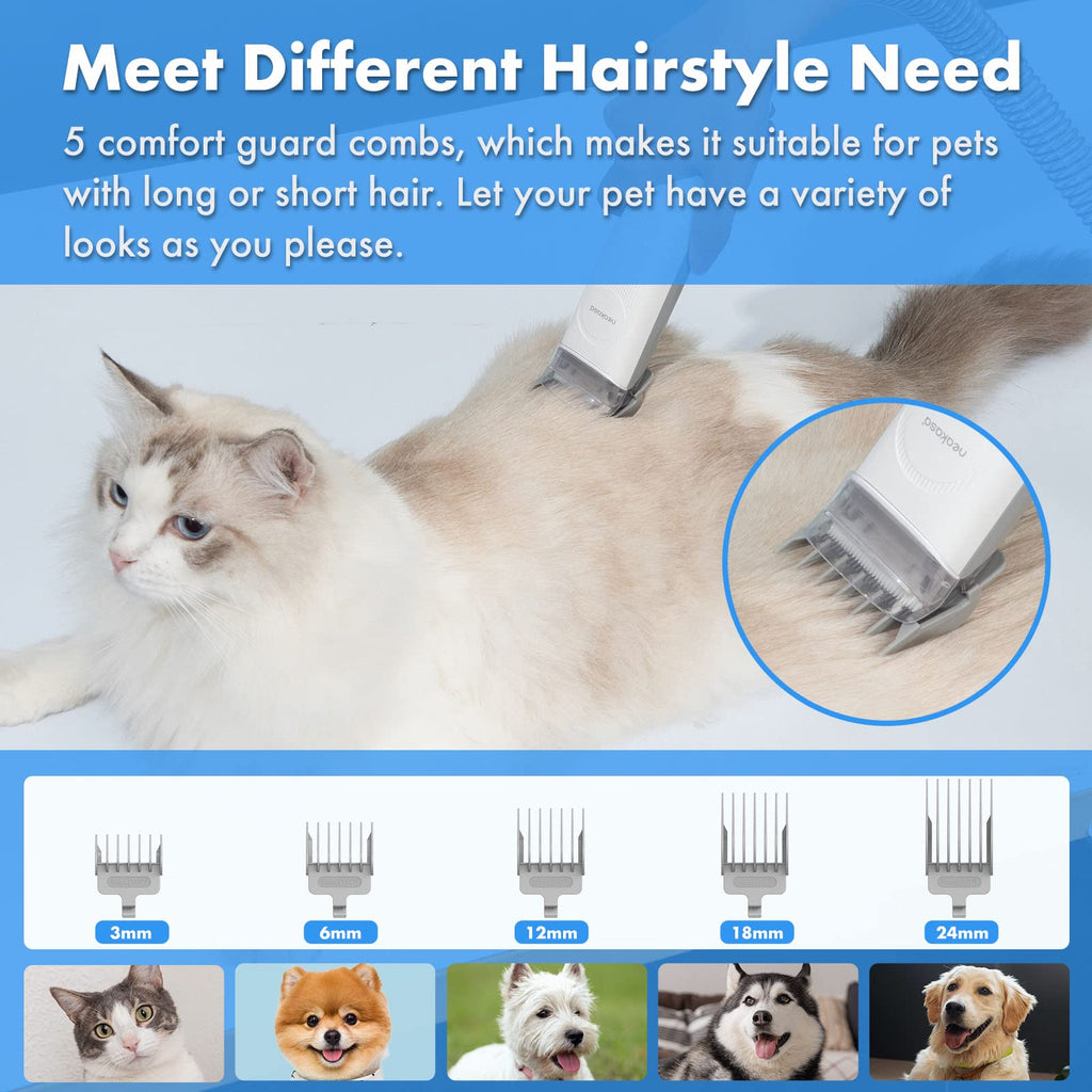 Neakasa P2 Pro — Kit de Grooming con Aspiradora para Perros y Gatos, 5 Herramientas Incluidas y Depósito de 2L