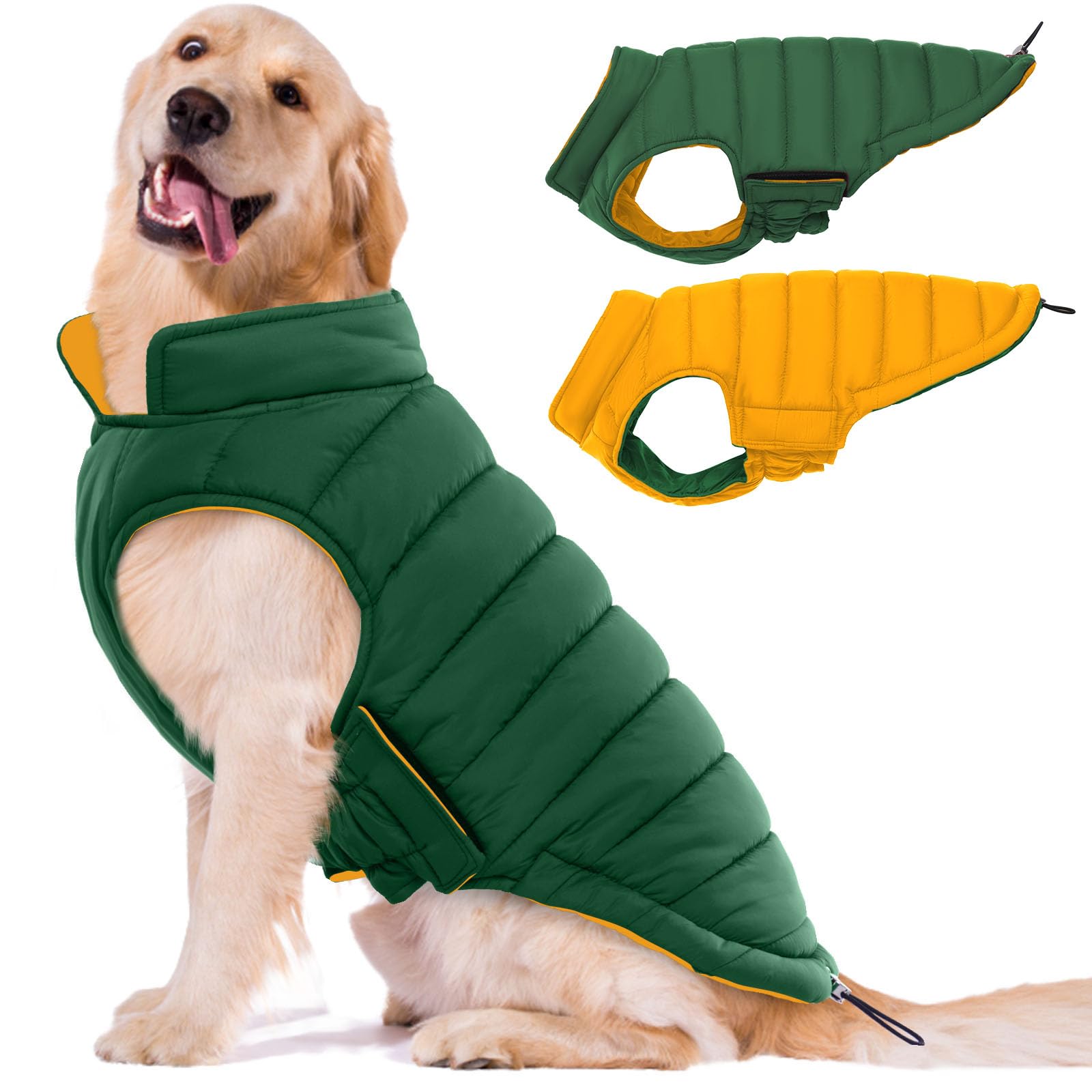 Lelepet — Chamarra Reversible Acolchada para Perro, Resistente al Viento y Agua, para Perros Pequeños