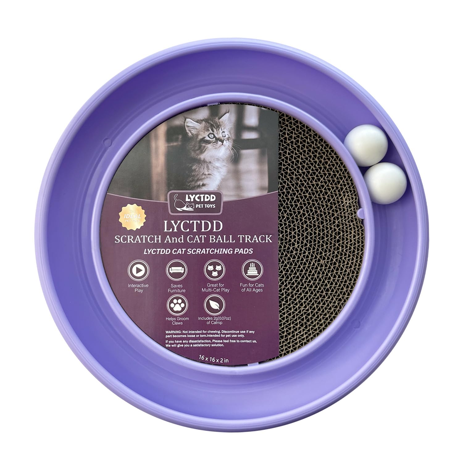 LYCTDD — Rascador Interactivo con Pista de Bolas y Tablero Rascador para Gatos Adultos y Gatitos de Interior