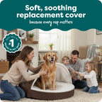 Furhaven Replacement Dog Bed Cover Sherpa & Suede Snuggery, Machine Washable - Blue, 26-inch
