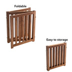 LZRS — Reja de Madera de Roble Plegable Independiente para Mascotas, Puerta de Seguridad Interior para Perros