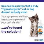Allerpet Cat Dander Remover — Eliminador de Alérgenos y Caspa para Gato, Fórmula No Tóxica con Eficacia Científicamente Comprobada