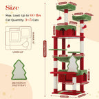PAWZ Road 72-81 Inches Large Cat Tree, Tall Cat Tower with Large Mental Hammock for Indoor Cats Adults,7 Sisal-Covered Scratching Posts, 2 Padded Perches, Condos, and Basket