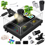 GOZILLA — Kit Completo de Acuario para Tortuga con Lámpara UVA/UVB y Filtro — Starter Kit para Reptiles Pequeños