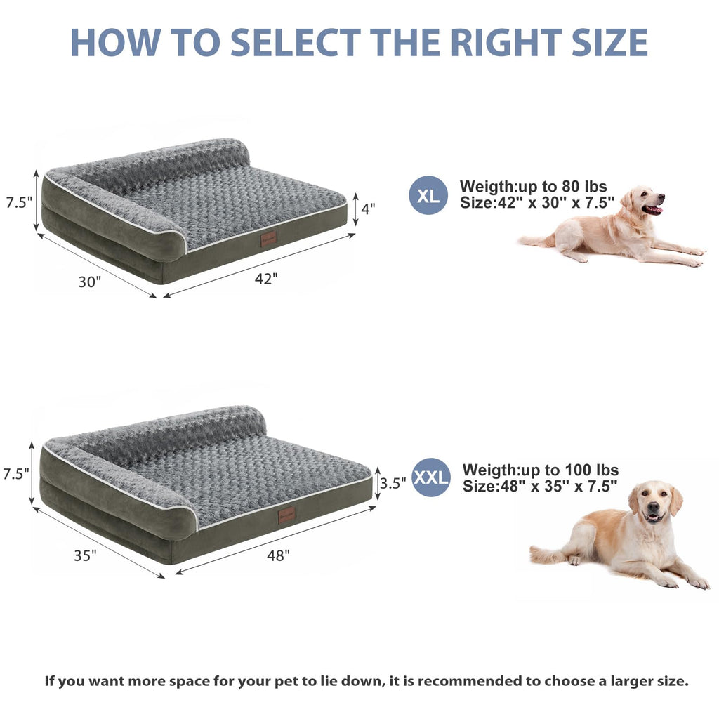 BFPETHOME — Cama Ortopédica Impermeable Estilo Sofá con Cubierta Lavable y Base Antiderrapante para Perros