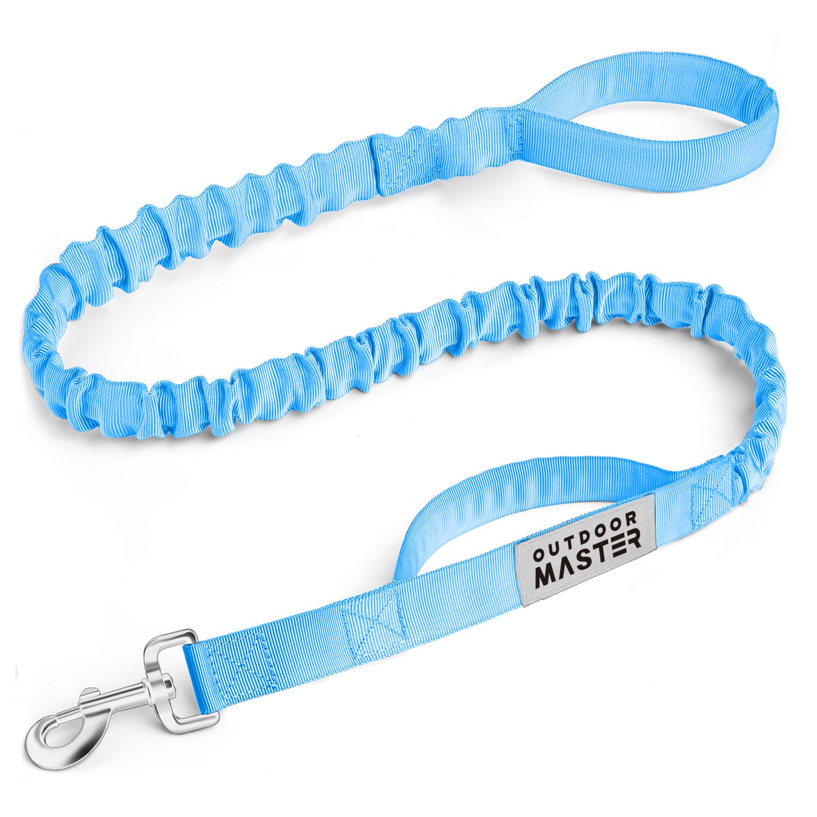 OutdoorMaster Bungee — Correa Elástica con Doble Mango Acolchado y Mosquetón 360° para Perro