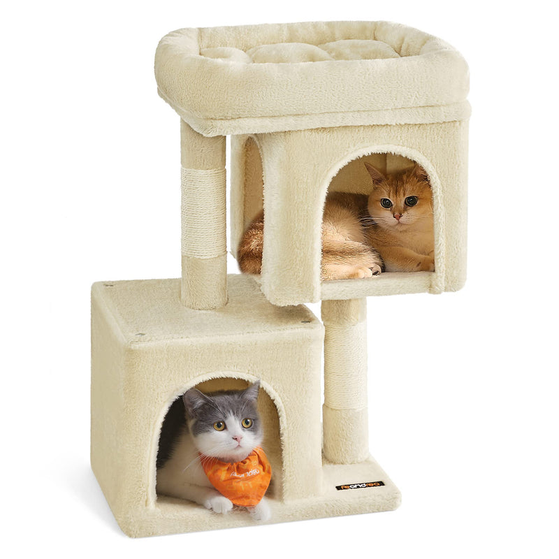 Feandrea — Torre Rascador para Gatos con Condo, Perchas y Postes de Sisal