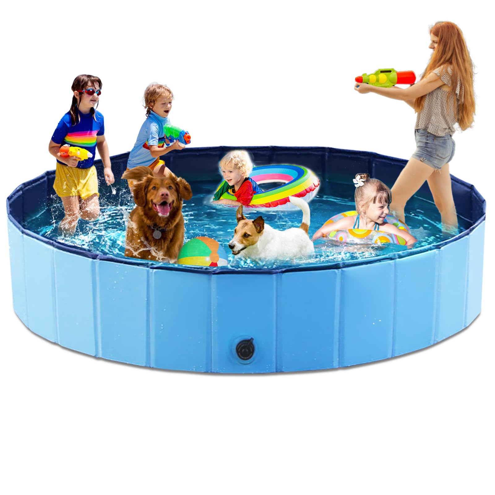 Jasonwell — Alberca Plegable y Portátil para Perros, Gatos y Niños | Tina de Baño Antiderrapante sin Inflado