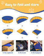 Alberca Plegable para Perros — Tina de Baño y Chapoteo Exterior para Mascotas