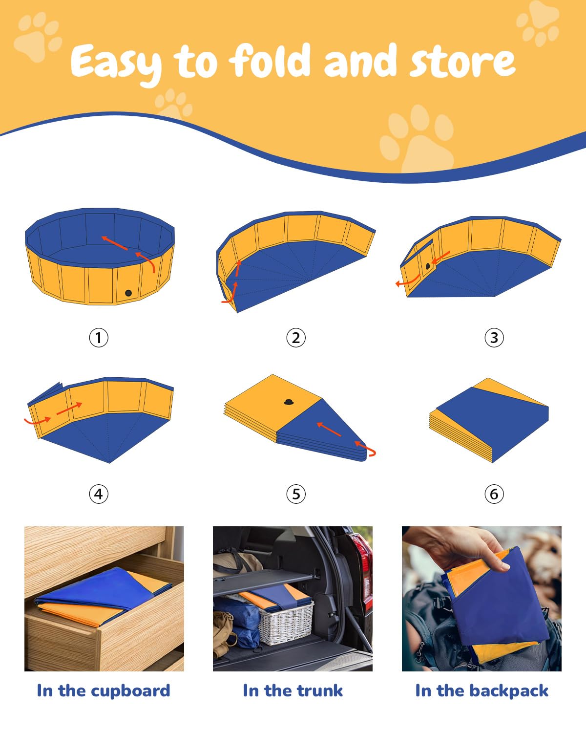 Alberca Plegable para Perros — Tina de Baño y Chapoteo Exterior para Mascotas