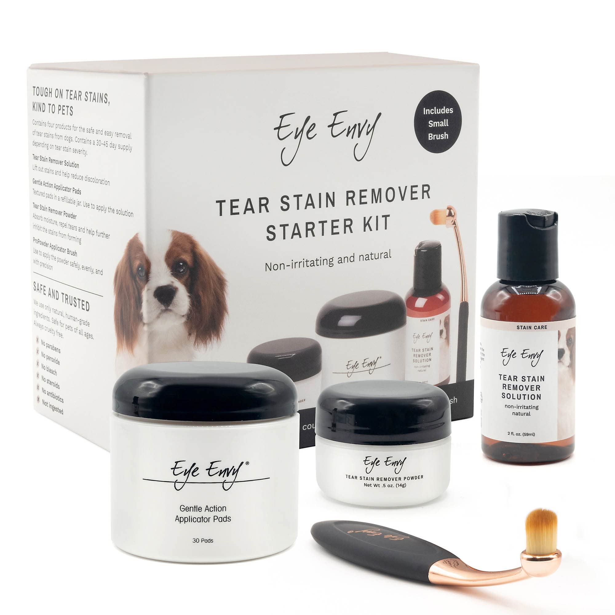 Eye Envy — Kit Inicial Removedor de Manchas de Lágrimas con Polvo ProPowder y Brocha Aplicadora para Perro