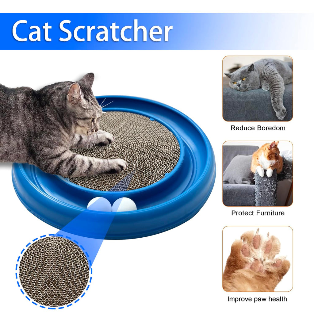 LYCTDD — Rascador Interactivo con Pista de Bolas y Tablero Rascador para Gatos Adultos y Gatitos de Interior