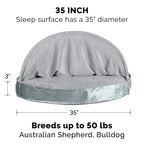 Furhaven Replacement Dog Bed Cover Sherpa & Suede Snuggery, Machine Washable - Blue, 26-inch