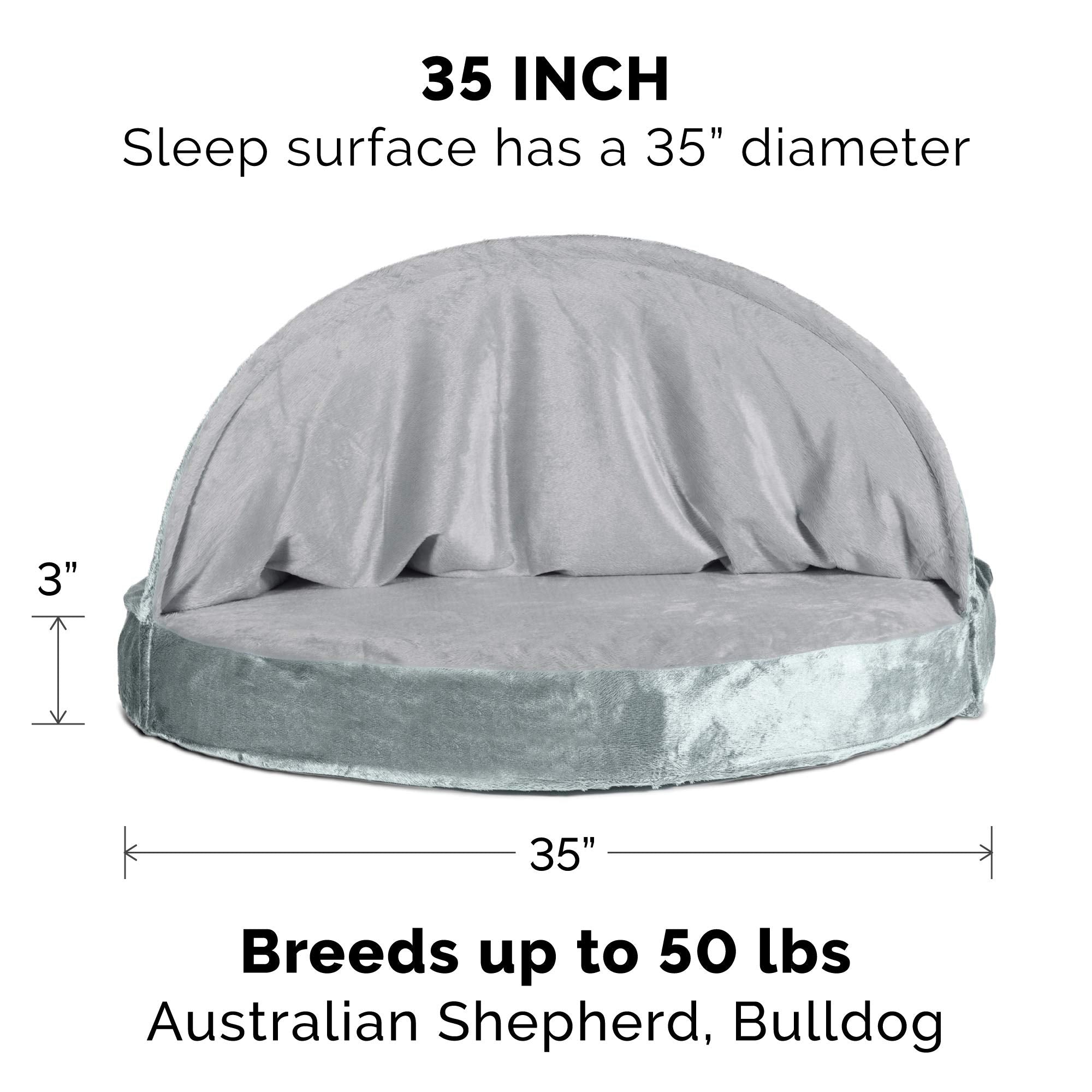 Furhaven Replacement Dog Bed Cover Sherpa & Suede Snuggery, Machine Washable - Blue, 26-inch