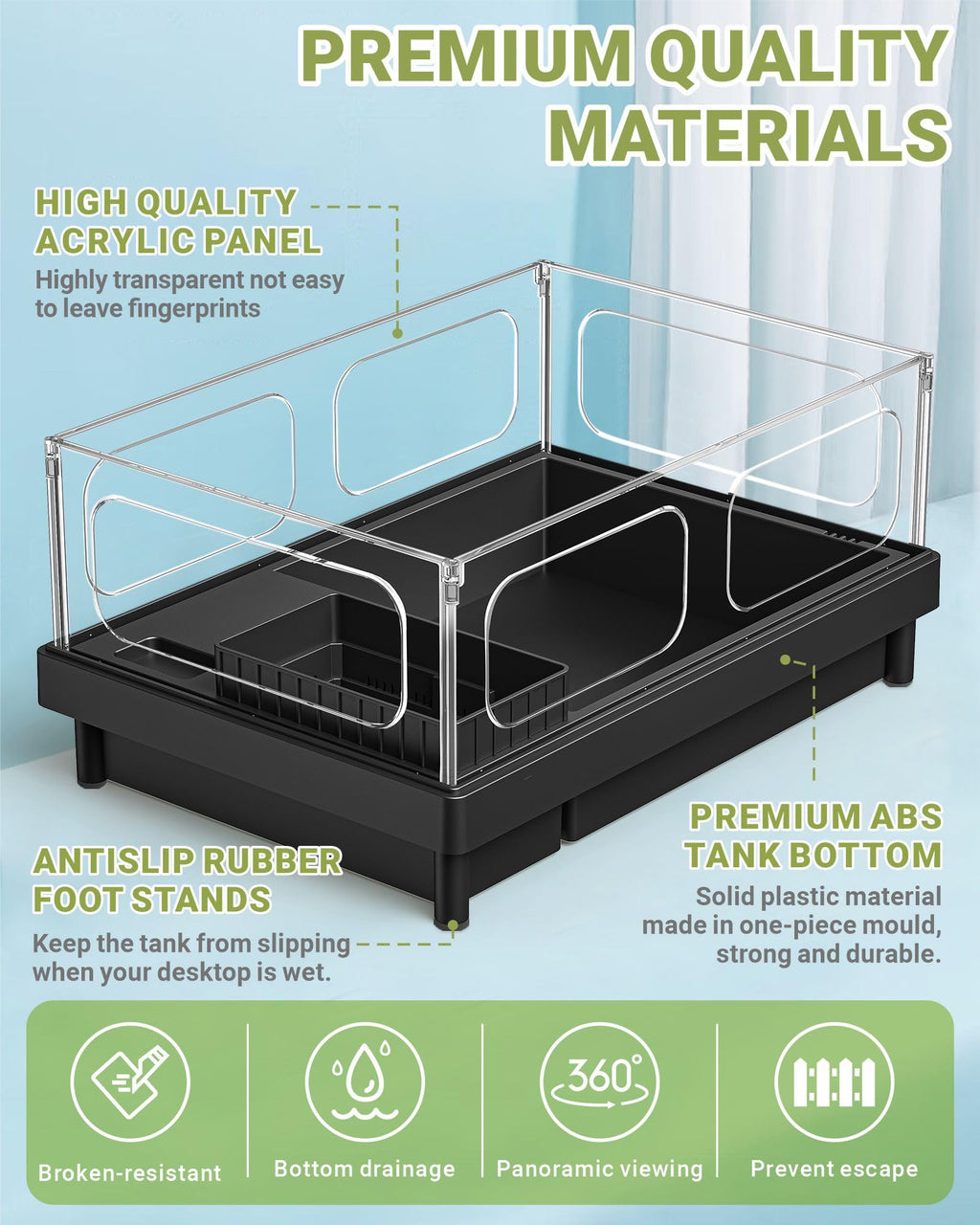 GOZILLA — Kit Completo de Acuario para Tortuga con Lámpara UVA/UVB y Filtro — Starter Kit para Reptiles Pequeños