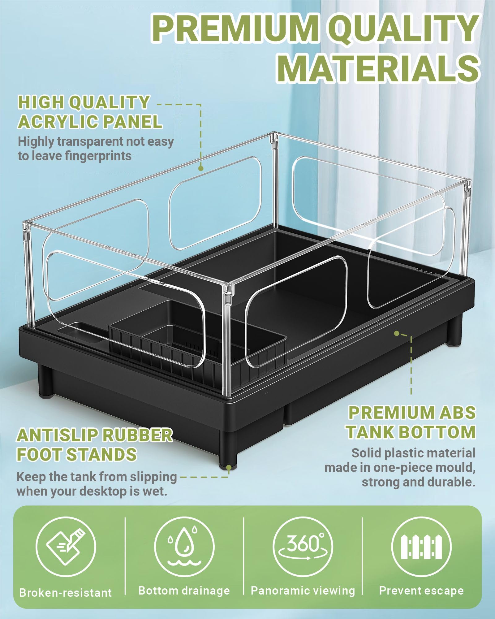 GOZILLA — Kit Completo de Acuario para Tortuga con Lámpara UVA/UVB y Filtro — Starter Kit para Reptiles Pequeños