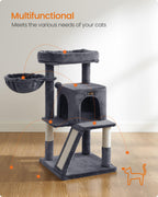 Feandrea Torre para Gatos Multinivel — Árbol Rascador con Percha Ampliada para Gatos Grandes y Cachorros, 96 cm