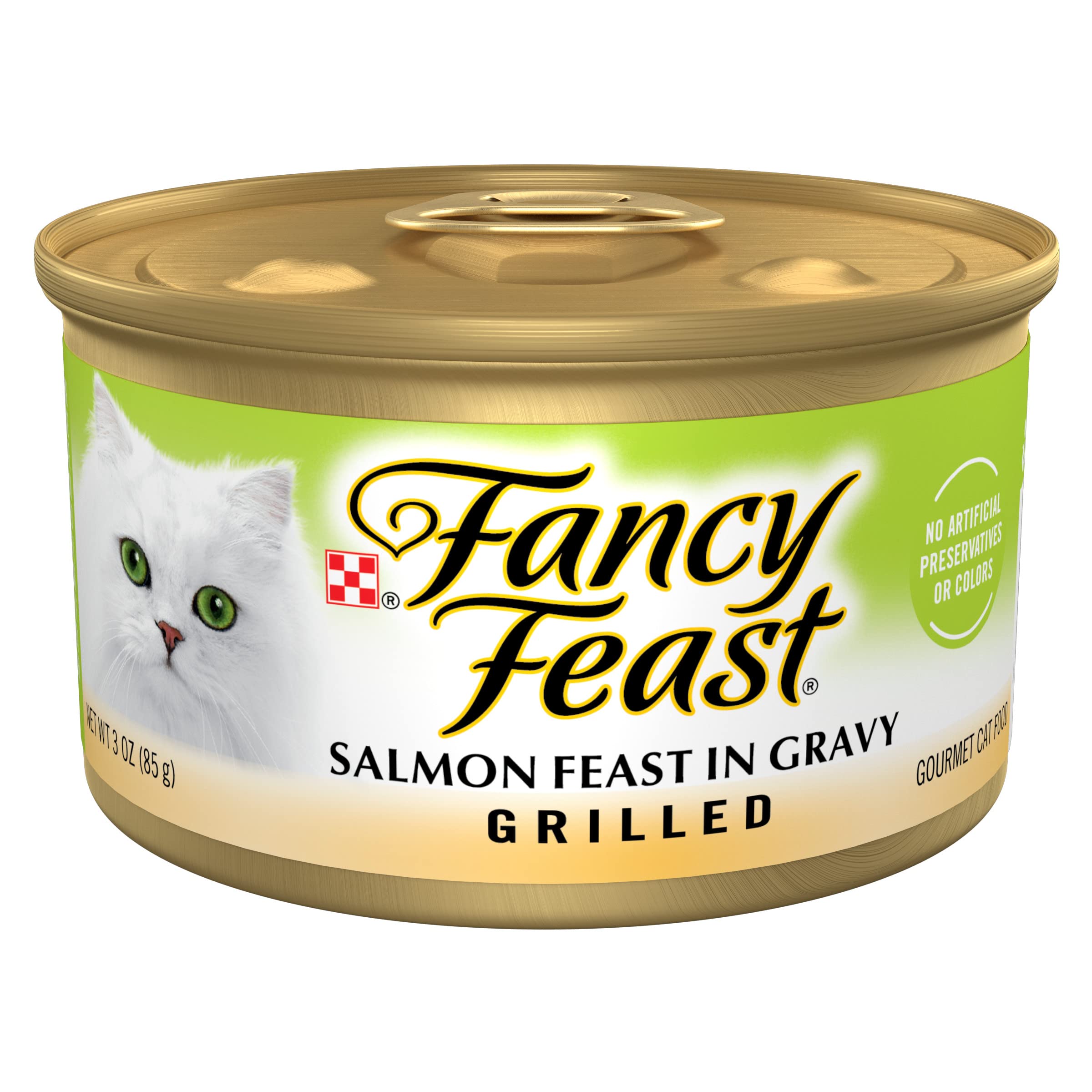 Purina Fancy Feast Grilled — Alimento Húmedo para Gato con Salmón en Salsa (Caja de 24 latas)
