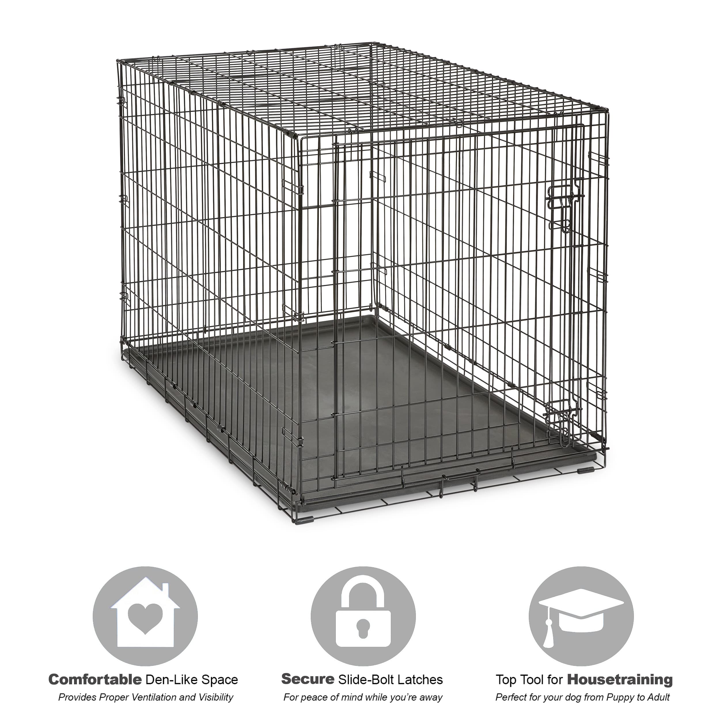 New World — Jaula para Perro Plegable de Metal con Doble Puerta