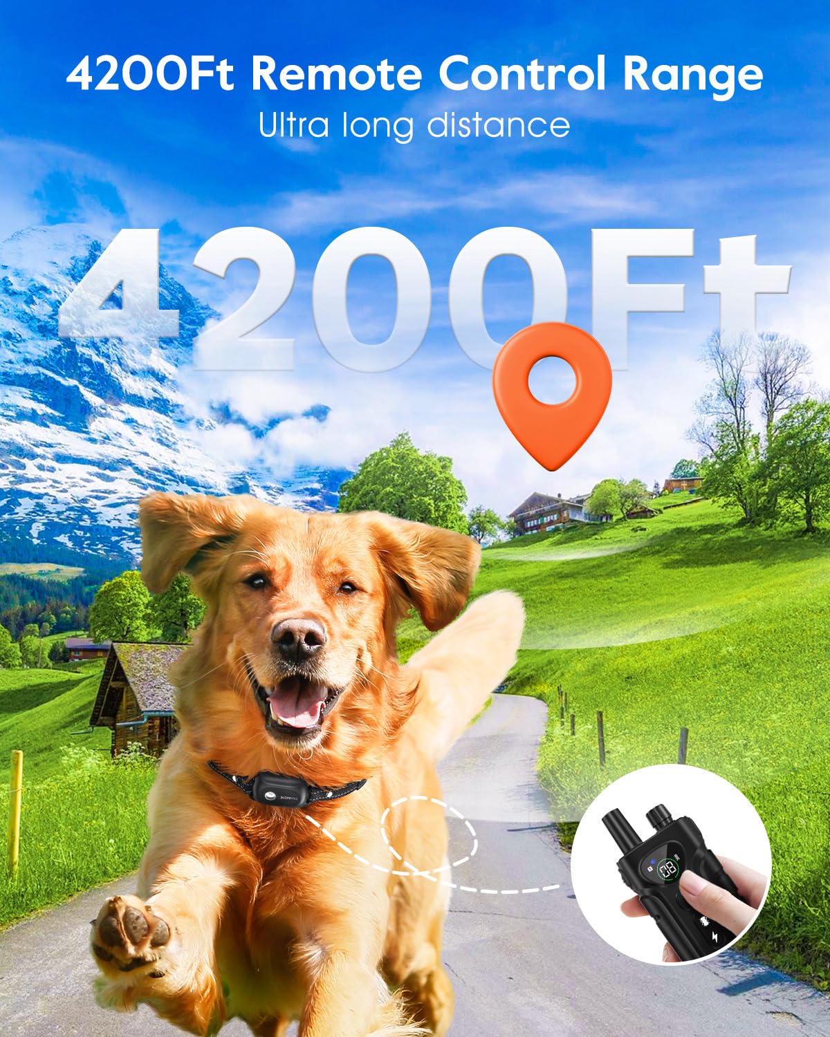 SLOPEHILL — Collar de Entrenamiento con Control Remoto para Perro con 5 Modos: Vibración, Beep, Descarga, Luz y Modo Sin Descarga