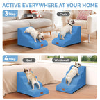 Zerbuger — Escalera y Rampa de Espuma para Perros y Gatos — Escalones Antideslizantes para Cama, Sofá y Silla
