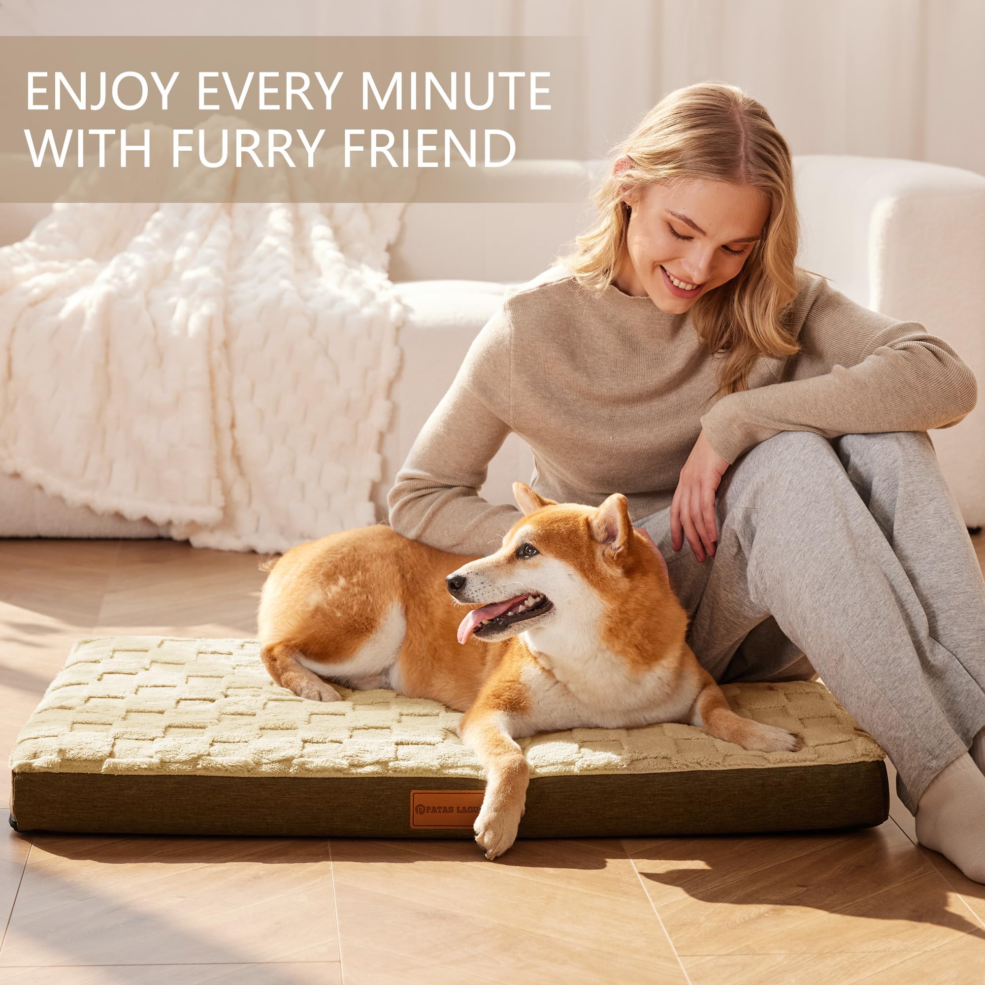 Patas Lague — Cama Ortopédica con Espuma Egg Crate, Funda Lavable y Base Antideslizante para Perro