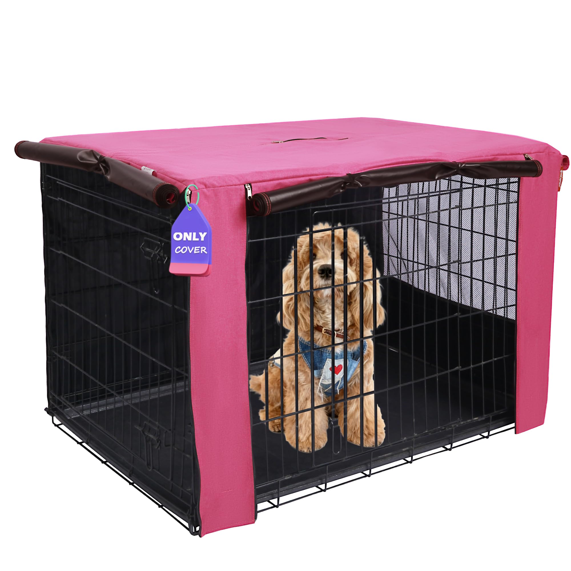 HiCaptain — Cubierta para Jaula de Perro en Poliéster 600D, Resistente al Viento y al Agua, para Uso Interior y Exterior