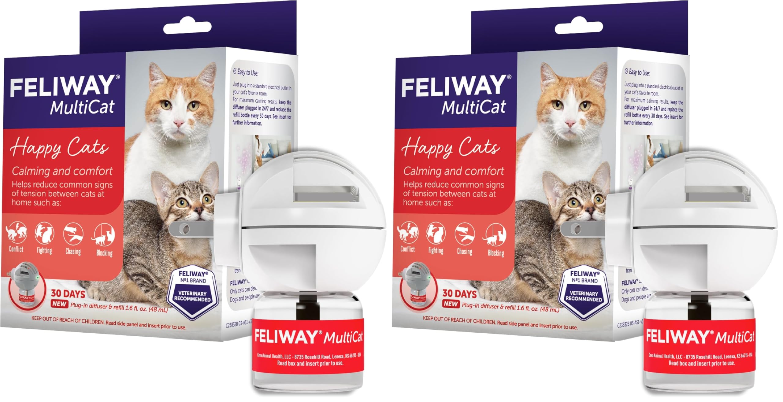 Feliway MultiCat — Difusor de Feromonas para Reducir Tensión entre Gatos (Kit Iniciador 30 Días)