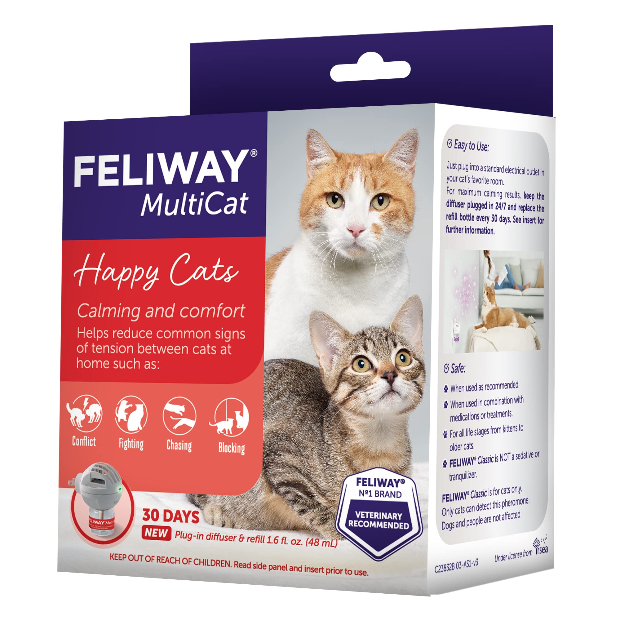 Feliway MultiCat — Difusor de Feromonas para Reducir Tensión entre Gatos (Kit Iniciador 30 Días)