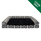 Furhaven — Funda de Repuesto para Cama de Perro Estilo Sofá con Felpa y Diseño Kilim Suroeste, Lavable a Máquina