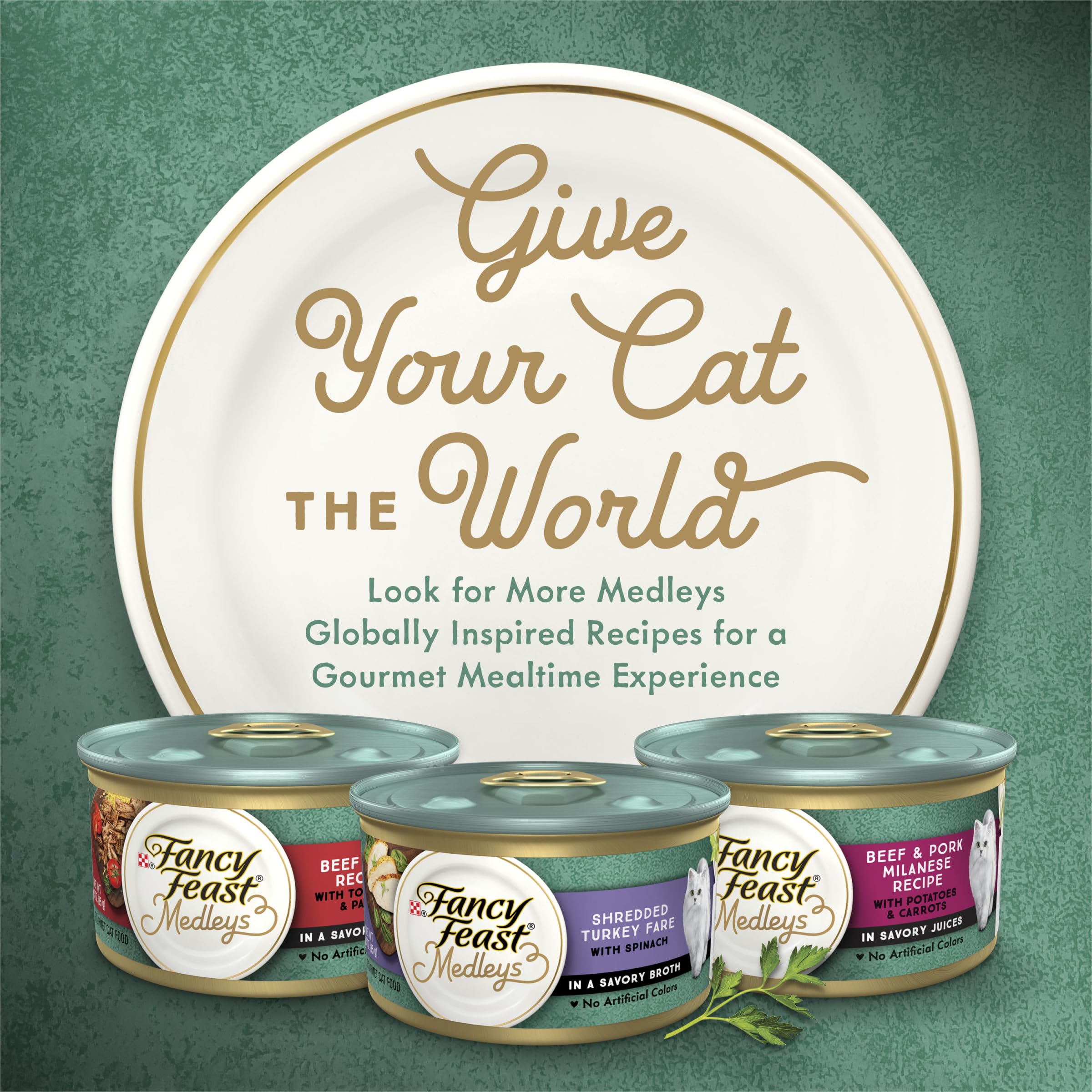 Purina Fancy Feast Medleys — Alimento Húmedo para Gatos Adultos, Variedad de Pollo con Arroz, Verduras y Salsa, Pack de 12 Latas de 85g