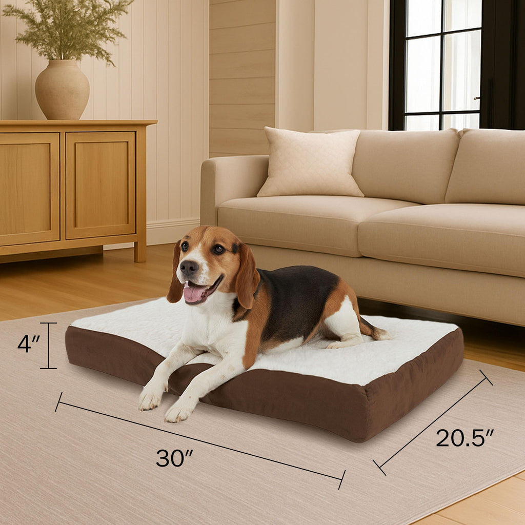 Petmaker — Cama Ortopédica con Memory Foam y Cubierta de Sherpa Lavable para Perro