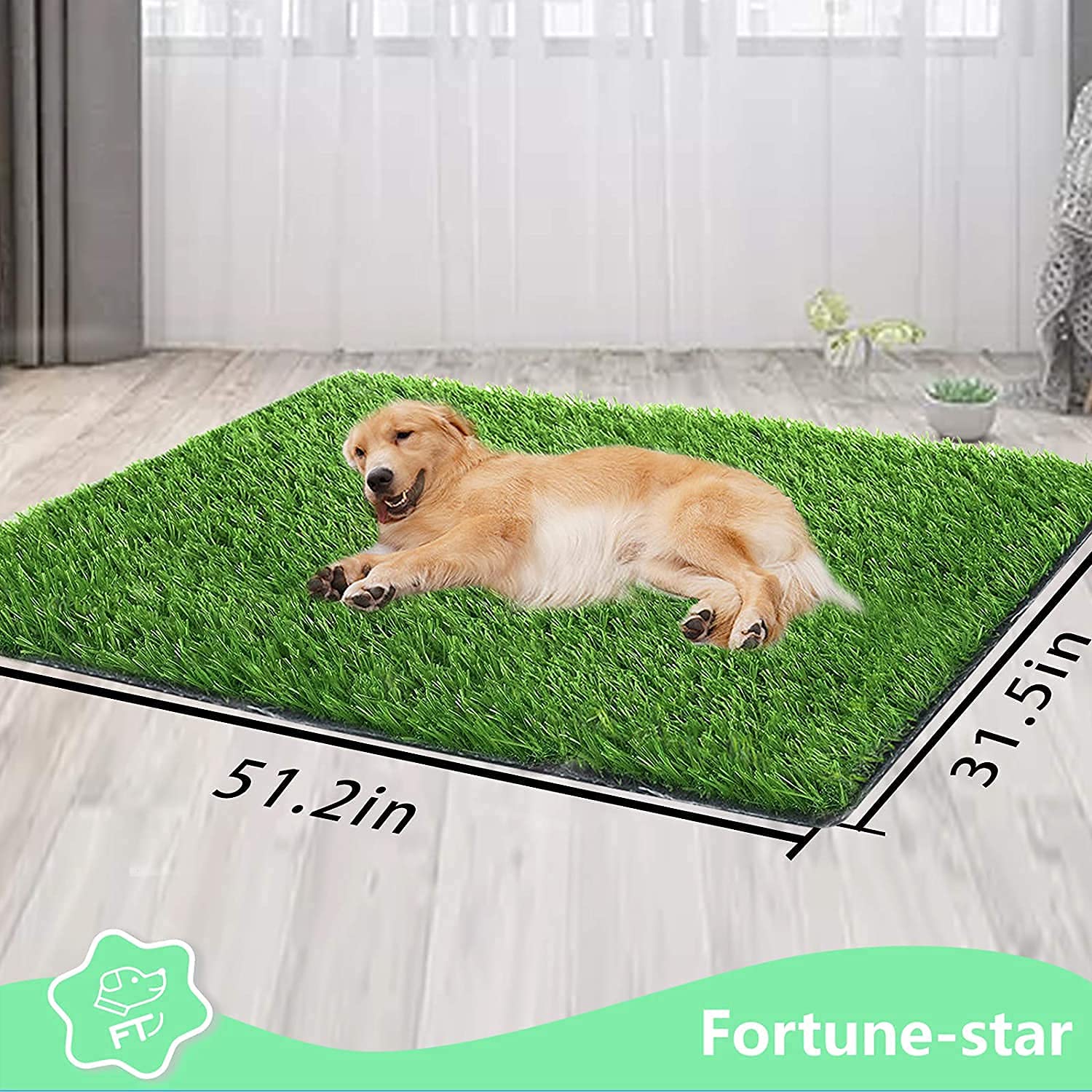 Fortune-star — Tapete de Pasto Artificial Reutilizable para Entrenamiento de Baño para Perros, Uso Interior y Exterior