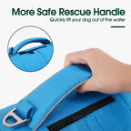 Kuoser — Chaleco Salvavidas con Alta Flotación, Tiras Reflectantes y Asa de Rescate para Perros