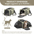 Petsfit — Transportadora Expandible para Gatos y Perros Pequeños, Aprobada por Aerolíneas, Plegable, Lavable y a Prueba de Escapes con 2 Paneles de Expansión