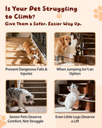 NRYDEPET Rampa para Escaleras de Perros — Paquete de 2, Superficie Suave de Espuma para Perros Pequeños y Seniors Menores de 14 kg, Funda Lavable, Asistencia Interior para Razas de Patas Cortas o Perros Cautelosos