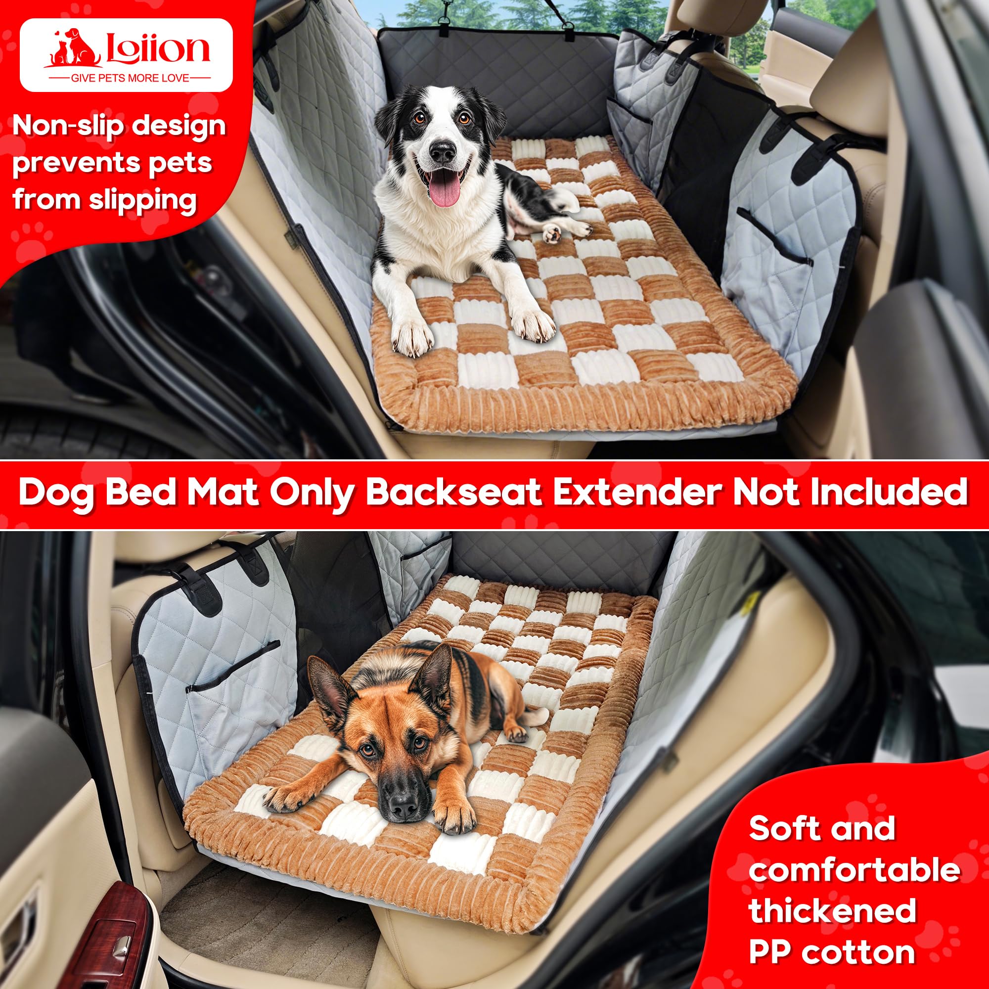 Loiion — Cama para Perro con Diseño Escocés y Funda Protectora para Sofá