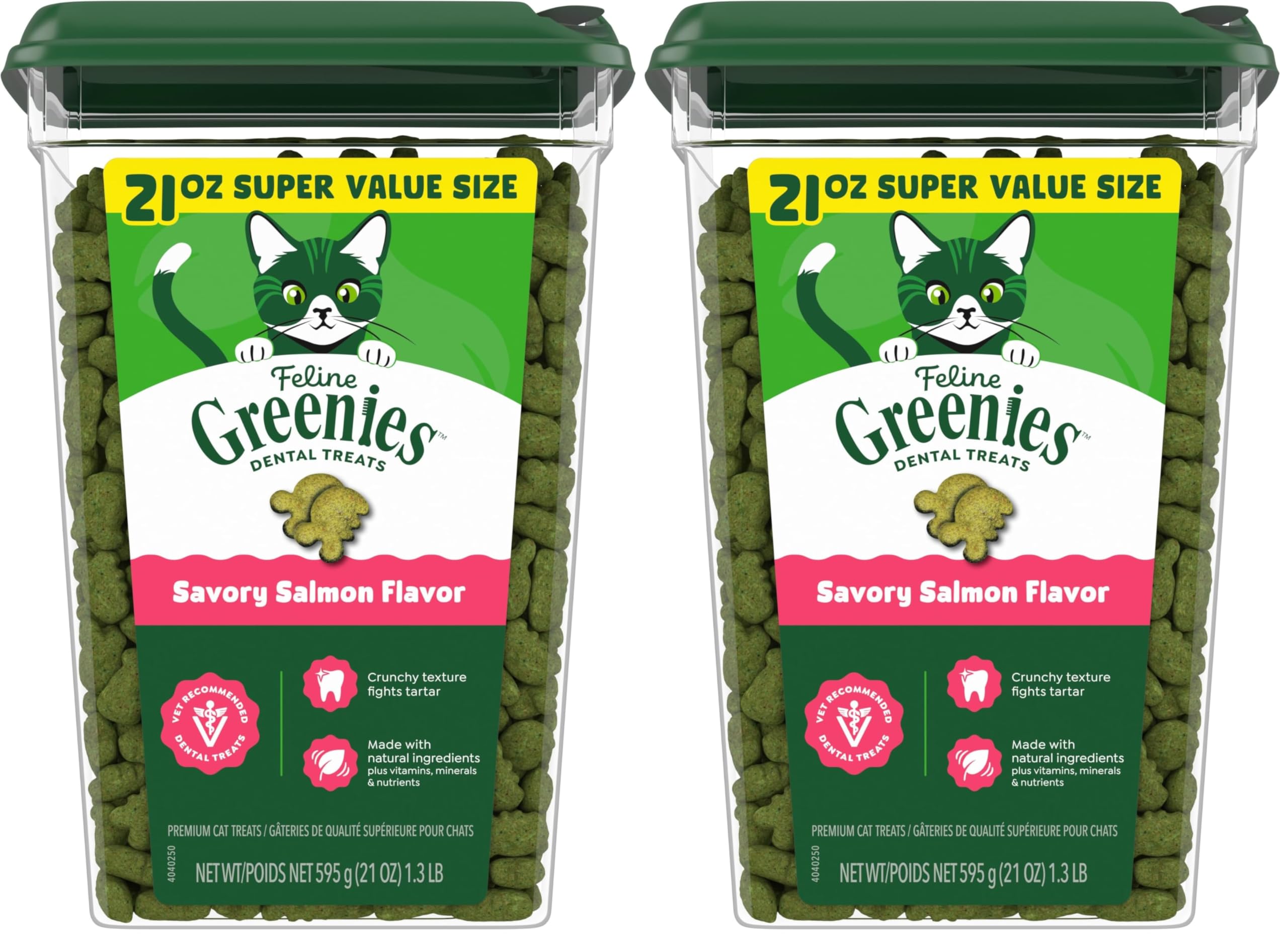 Greenies Feline Adult — Premios Dentales con Sabor a Salmón para Gato Adulto