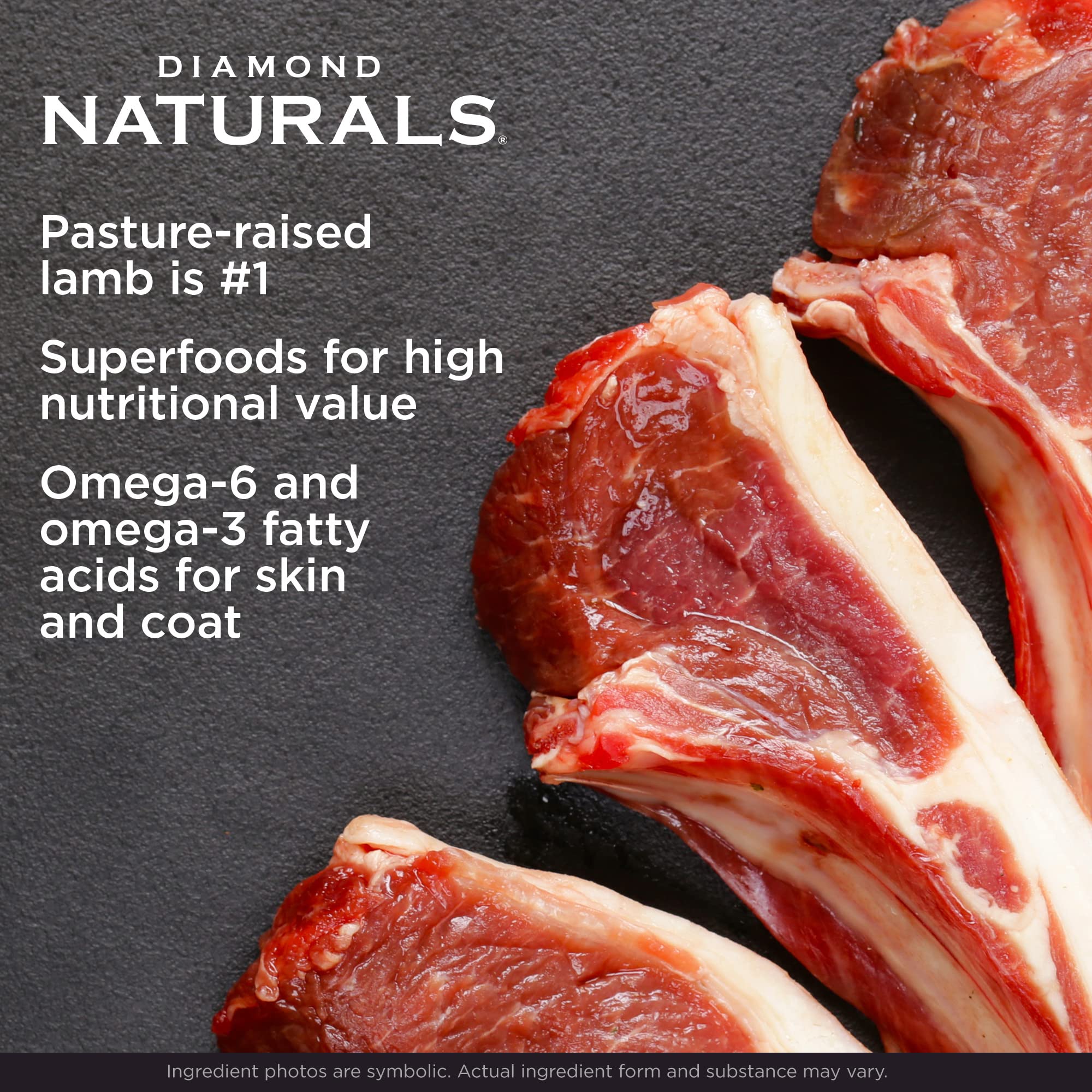 Diamond Naturals Premium — Croquetas con Proteína de Cordero, Superalimentos y Probióticos para Perro Adulto