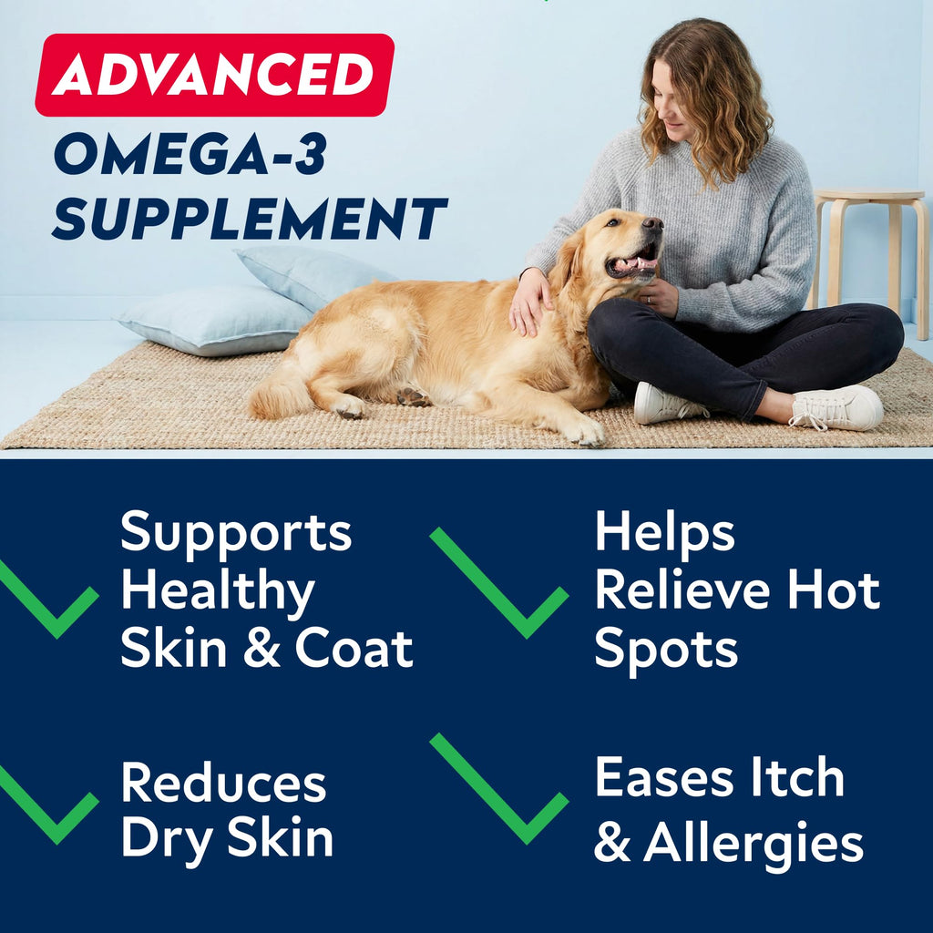 StrellaLab Fish Oil — Gomitas de Omega 3 para Perros con Alivio de Alergias, Comezón y Muda de Pelo