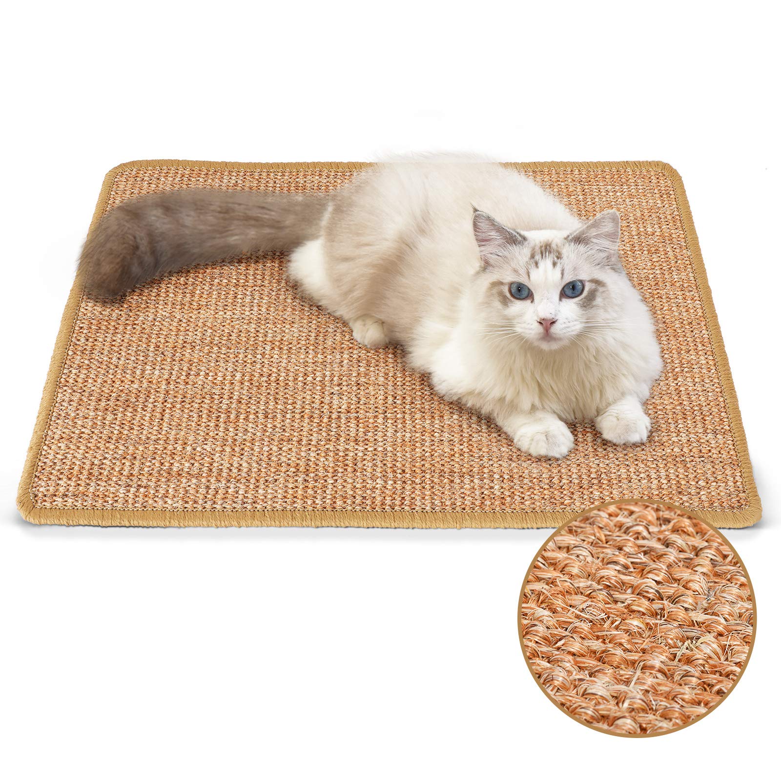 FUKUMARU — Tapete Rascador de Sisal Natural para Gato | Protege Tapetes y Sofás