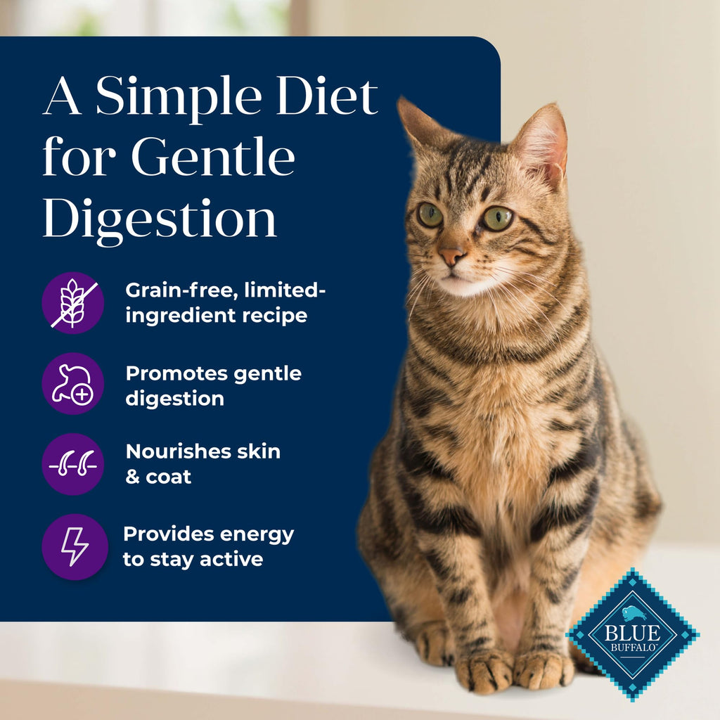 BLUE BUFFALO Basics Indoor — Alimento para Gato Adulto Sin Granos para Piel y Estómago Sensible