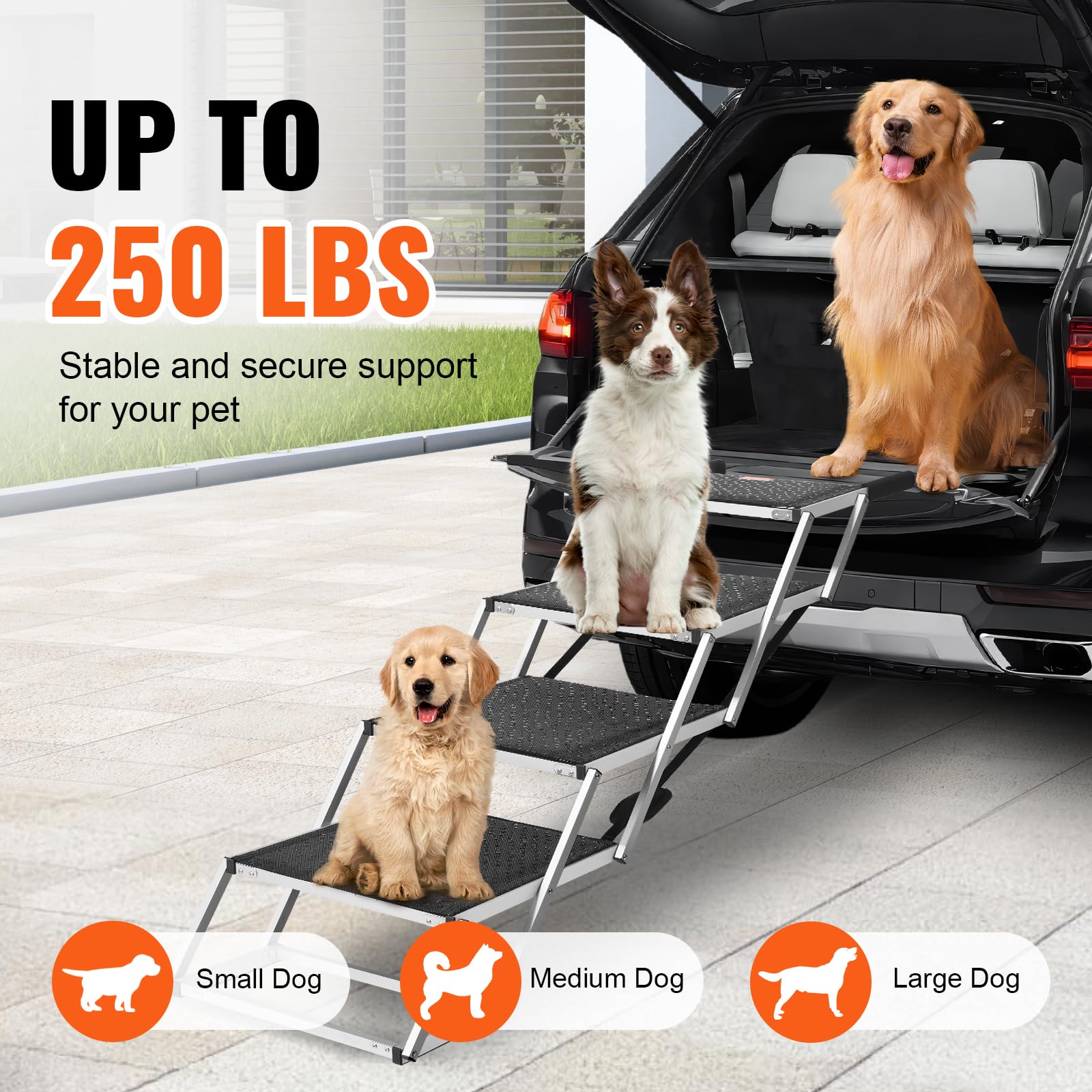 VEVOR — Escalera para Mascotas — Escalones para Subir a Cama, Sofá o Muebles para Perro y Gato